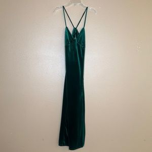 Velvet emerald green dress